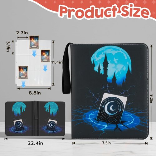 MTG Card Binder by [Brand Name] - Premium 9 Pocket Collector Book for TCG Players | Holds 720 Cards - Blue