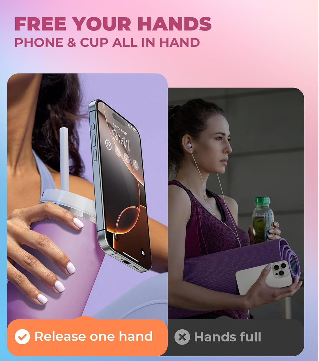 Stanley Cup Phone Holder - Magnetic Stand for Quencher H2.0 Tumbler | Hands-Free Accessory for All Phone Cases