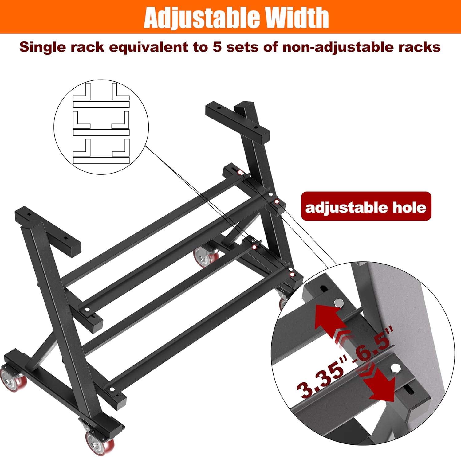 Regine Switzerland Heavy Duty 3-Tier Dumbbell Rack - 1200LBS Weight Storage Organizer for Home Gym