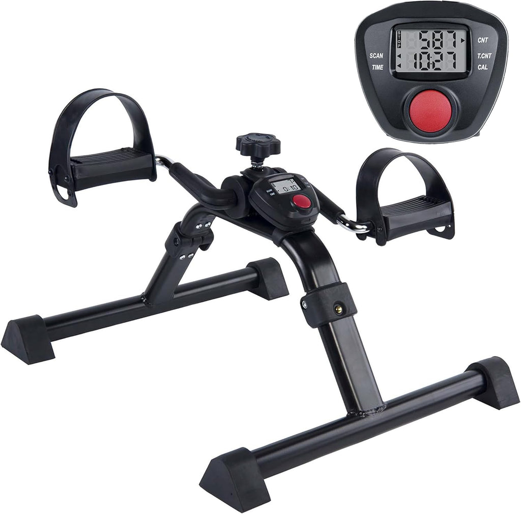 Vaunn Under Desk Bike Pedal Exerciser - LCD Display Mini Cycle for Arm & Leg Workout | Folding Desk Fitness Equipment