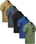 ZITY Men's Polo Shirts - 5 Pack Short Sleeve Moisture-Wicking Golf & Tennis Tees | Summer Comfort