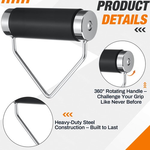 Soulchen Rotating Deadlift Handle 2.5" Weightlifting Gripper for Grip Strength Rolling Handle Grip for Home Gym Fitness Accessory Equipment