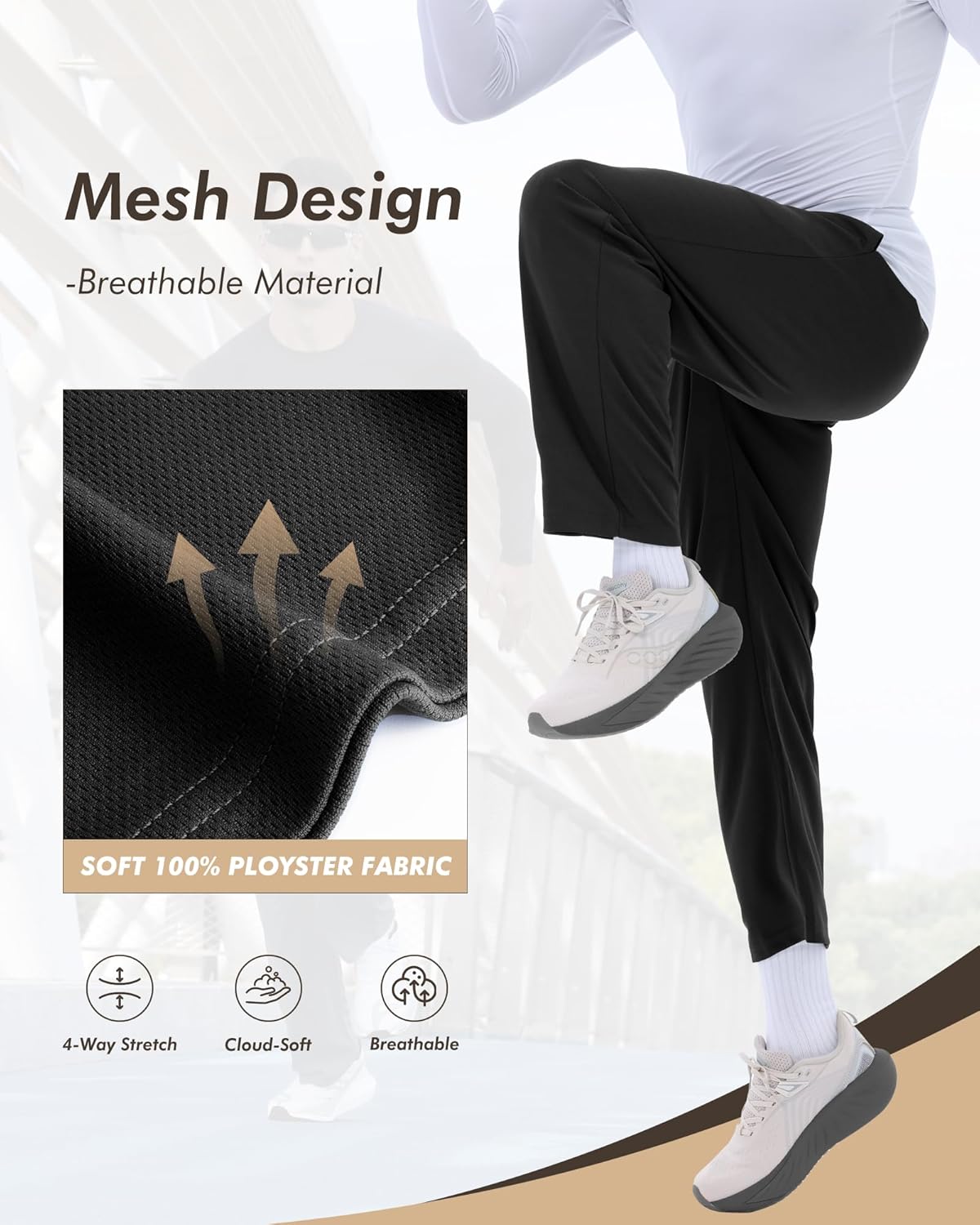 Skiennix Men's Sweatpants - Comfortable Mesh Open Bottom Joggers with Pockets | Loose Fit for Gym & Casual Wear