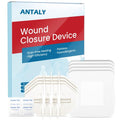 Antaly Wound Closure Strips, Zip Stitch Laceration Closure Kit, 12 PCS Butterfly Closure Bandages with Alcohol Pad & Dressings, Quick Clot Repair Wounds Without Stitches