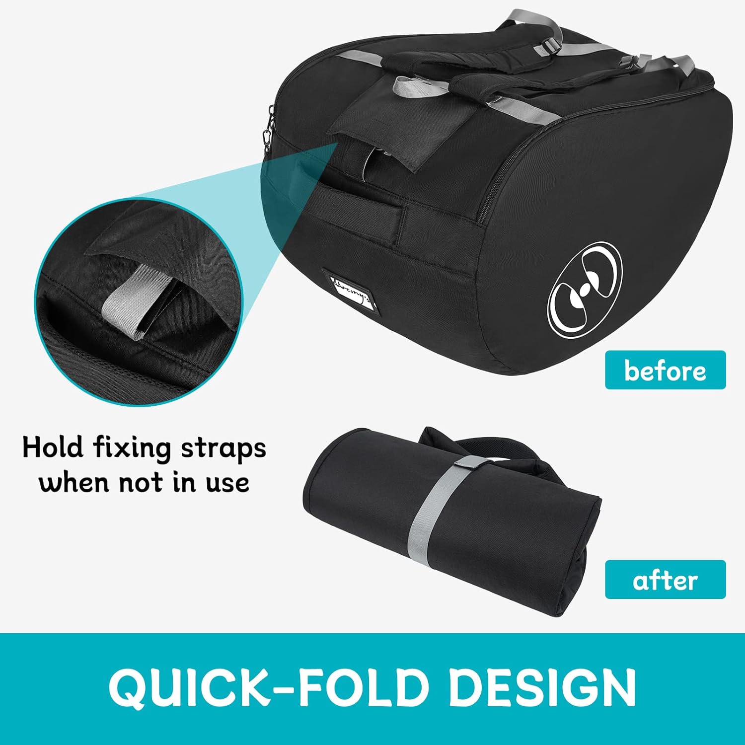 YOREPEK Padded Car Seat Travel Bag - Fits Doona Car Seat Stroller with Isofix Base | Lockable Zipper, Foldable Design