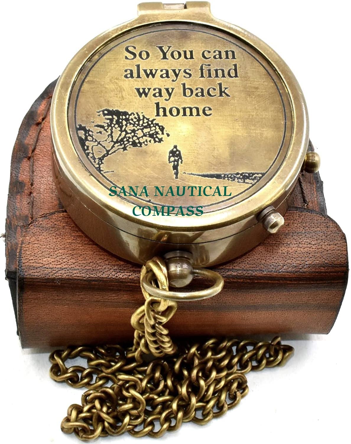 So You Can Always Find Your Way Back Home Nautical Engraved Camping Compass, Romantic Gift Ideas for Him/Her, Pocket Compass for Hiking, Survival Instrument, Baptism, Christian, Graduation Gifts