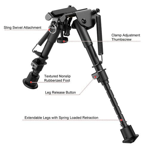 Xaegistac Rifle Bipod Adjustable 6-9 Inch Bipods with Quick Release Adapter for M Lock Rail,Lightweight and Stable for Hunting and Shooting