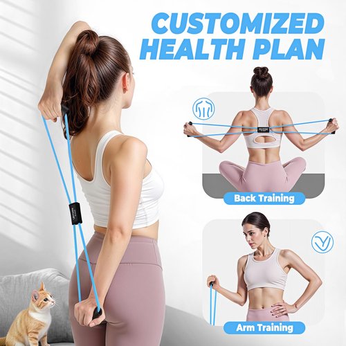 KUTIZE Resistance Bands with Handles, Figure 8 Resistance Bands for Women Men, 8 Shaped Exercise Bands for Arm, Chest, Shoulder & Back Workout, Home Gym Equipment for Yoga, Pilates, Physical Therapy