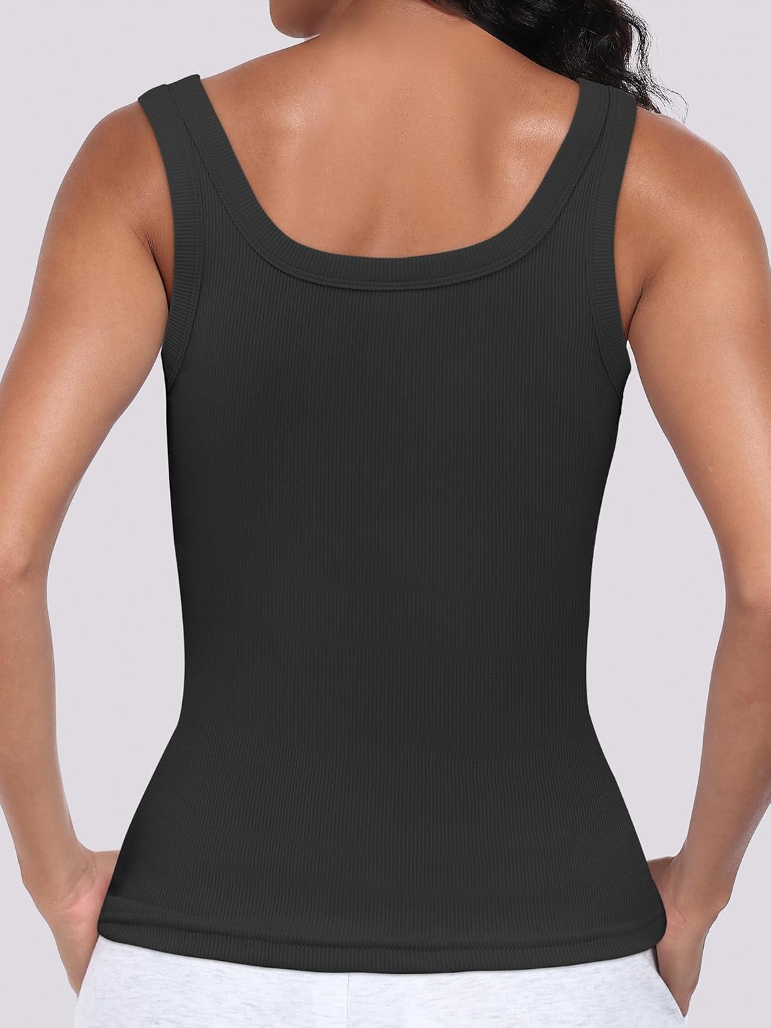 ANRABESS Women's Sleeveless Scoop Neck Tank Top - Ribbed Fitted Summer Essential | Cute & Stylish