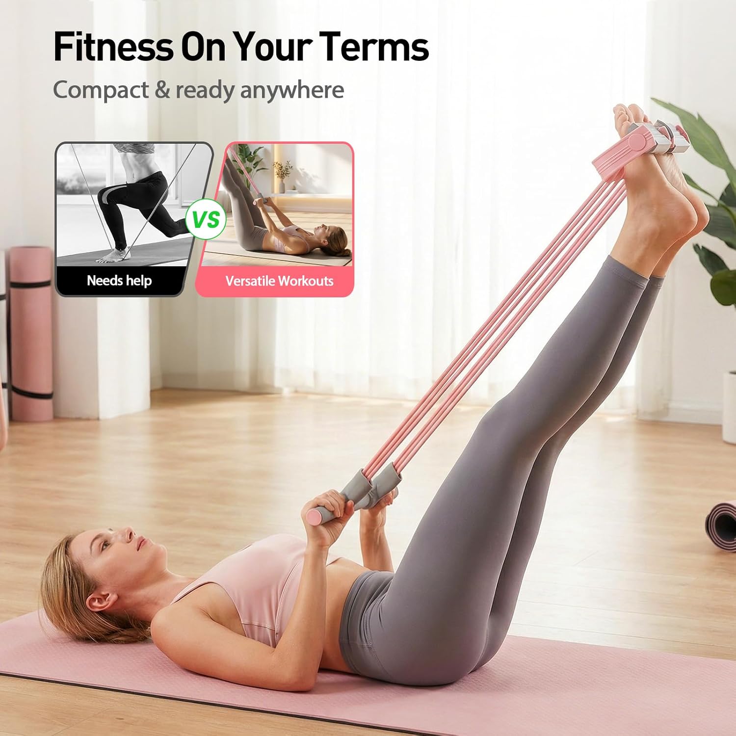 Skiennix Pedal Resistance Bands - Multifunctional Elastic Yoga Bands for Full-Body Workouts | Natural Rubber