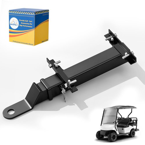 Deluxe Golf Cart Trailer Hitch Kit, Fit for Footrest Backseat with 2 in Receiver High-Strength Universal Fit, Seamless Compatible Club Car, EZGO, Yamaha, Ideal for Golf Cart Trailers