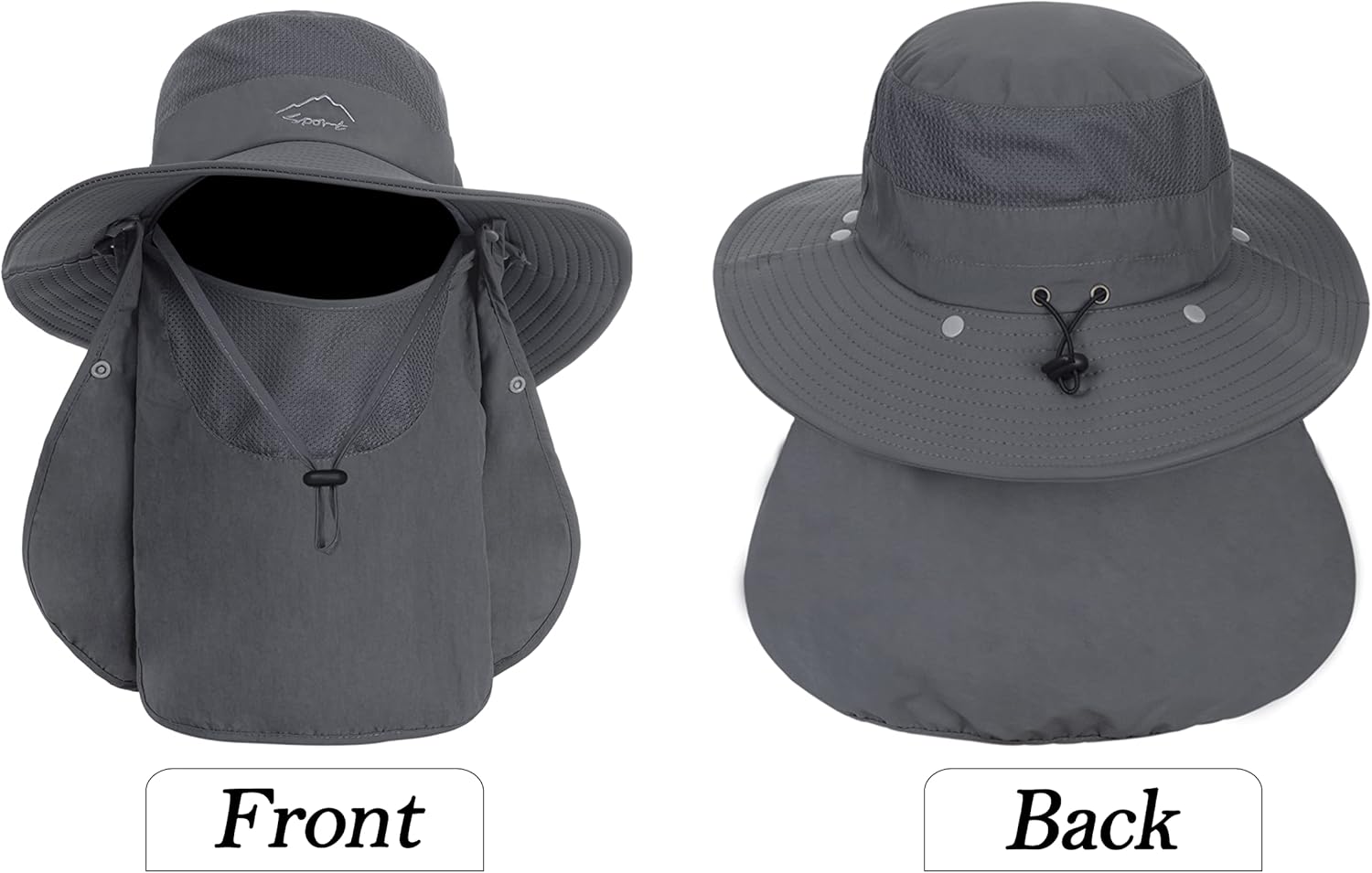 Skiennix Men's Sun Hat - Quick Dry UV Protection with Neck Flap | Wide Brim for Fishing & Hiking, UPF 50+
