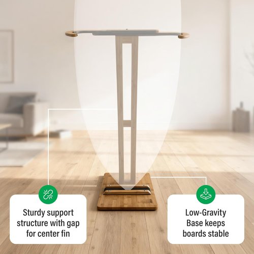 COR Surf Bamboo Surfboard Stand - Premium Display Rack for Your Surfboard | Eco-Friendly Design
