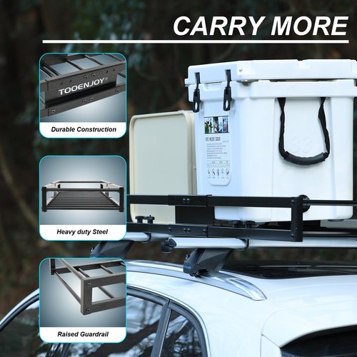 TOOENJOY 59" x 15.5" x 5" Skinny Roof Cargo Carrier Basket, Heavy Duty Roof Rack Luggage Holder for Car SUV and Pickup, 200 LBS Capacity