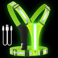LED Reflective Vest - High Visibility Rechargeable Light-Up Running Gear for Night Safety | Adjustable for Men & Women