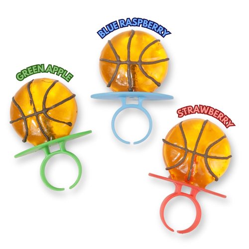 Imaginings Basketball Lollipop Rings - Individually Wrapped Candy for Birthday Party Favors | 18 Suckers