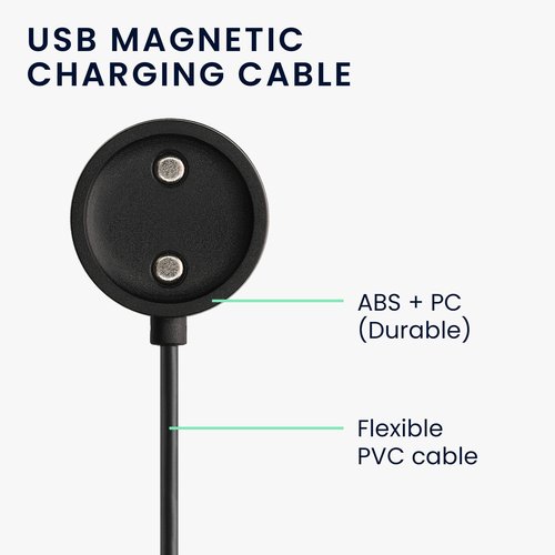 kwmobile USB Cable Charger Compatible with Suunto Vertical/Race S/Ocean Cable - Charging Chord for Smart Watch - Black