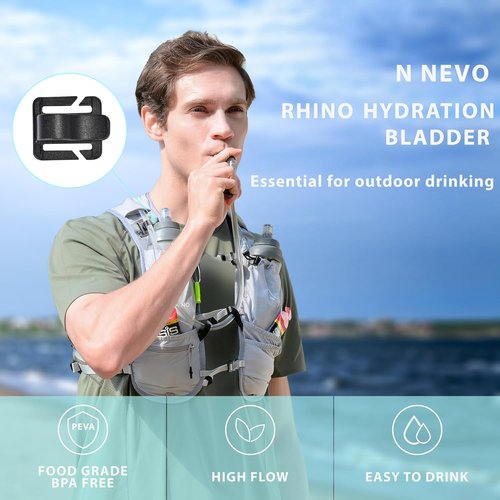 N NEVO RHINO Hydration Bladder | 2L-3L Leak Proof Water Reservoir for Hiking & Camping - BPA-Free
