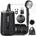 Portable Shower for Camping Essentials: 10000mAh Rechargeable Battery Powered Shower, IPX8 Waterproof Camp Shower Pump, 5-Speed Outdoor Shower with LED Display, Camping Gifts for Men, Dog Bath, Hiking