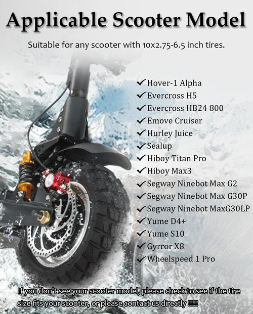 Felixstory 10 Inch 10x2.75-6.5 Off-road Rubber Outer Tire with Inner Tube Suitable for Speedway 5 Dualtron 3 Hover-1 Alpha Hiboy Titan PRO Electric Scooter Explosion-Proof Super-Grip