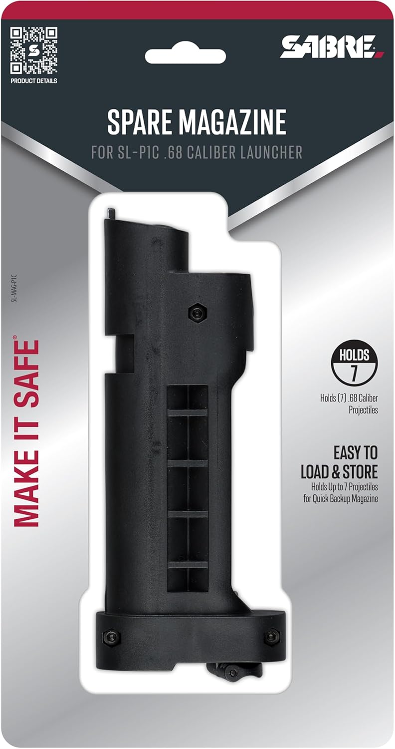 Sabre Home Defense Pepper Projectile Launcher - Large Size with 7 Projectiles | 40% More Stopping Power