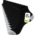 BOSSUN 20 Pairs Women's Ankle Socks Lightweight Breathable Athletic Running Quarter Socks Bulk Pack for Daily Wear