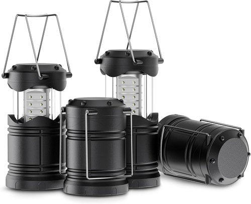 Lichamp LED Camping Lanterns - 4 Pack Battery Powered, Collapsible & Portable Emergency Lights