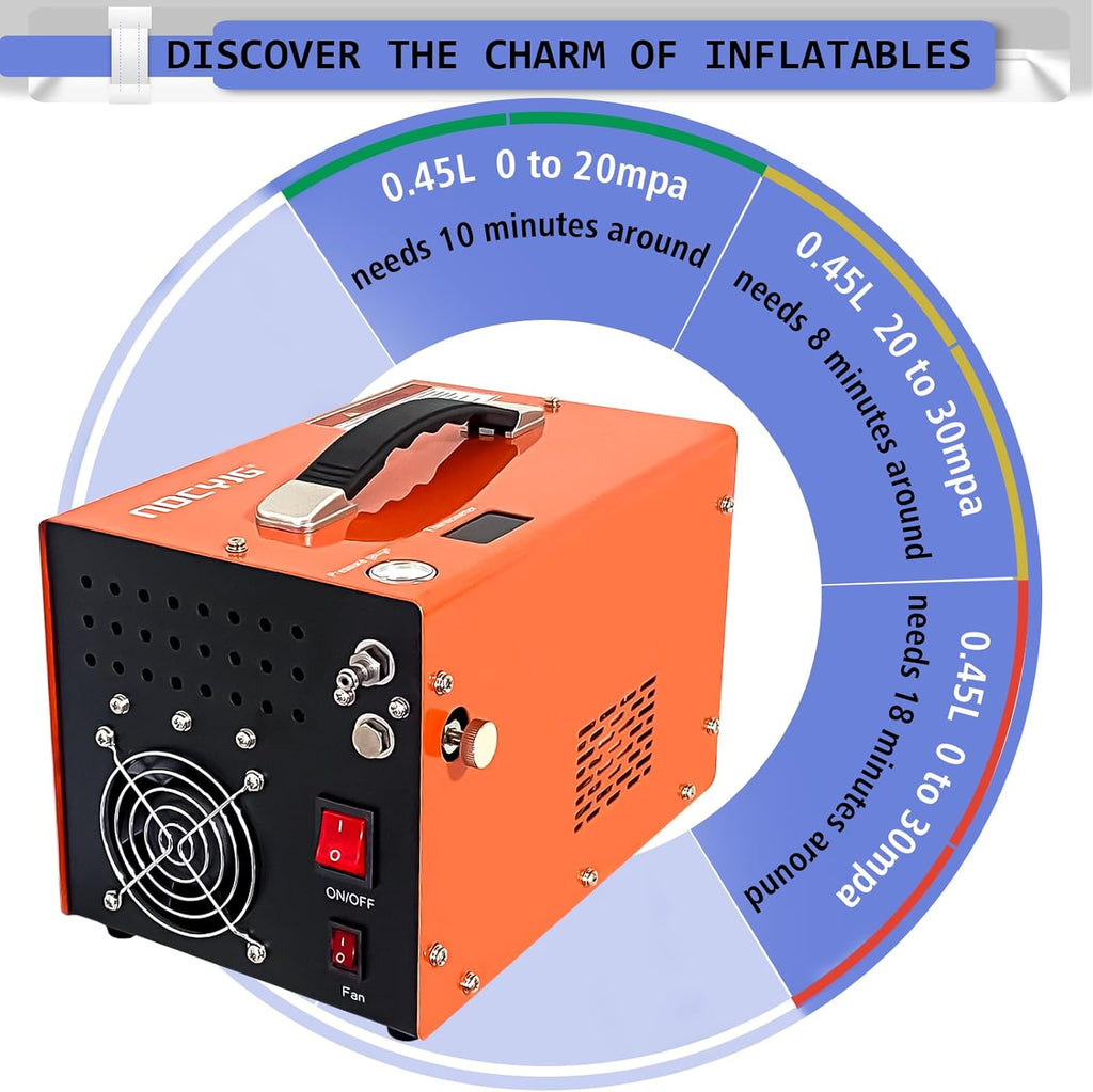 PCP Air Compressor - 4500 PSI Oil-Free Air Pump for Rifles & Paintball Tanks | 12V DC & 110V AC