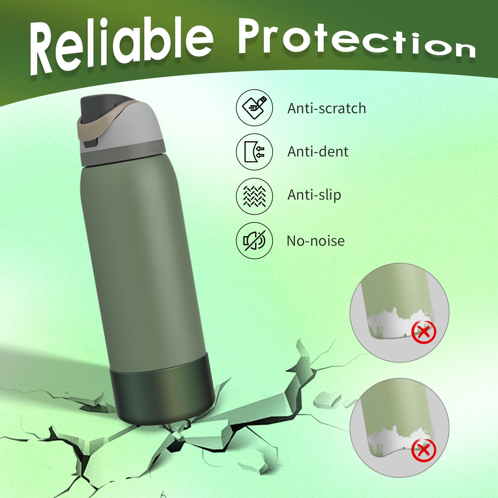BKBY Chameleon Silicone Water Bottle Boot, Compatible with Owala 24oz 32oz 40oz, Gradient Matte Luster Cup Sleeve Bottom Cover for FreeSip, Twist, or Flip Stainless Steel Water Bottles