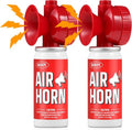 Air Horns - 1.4oz Safety Boat Horn | Powerful 120 dB Sound Heard from 1/2 Mile Away (Red, 2 Pack)