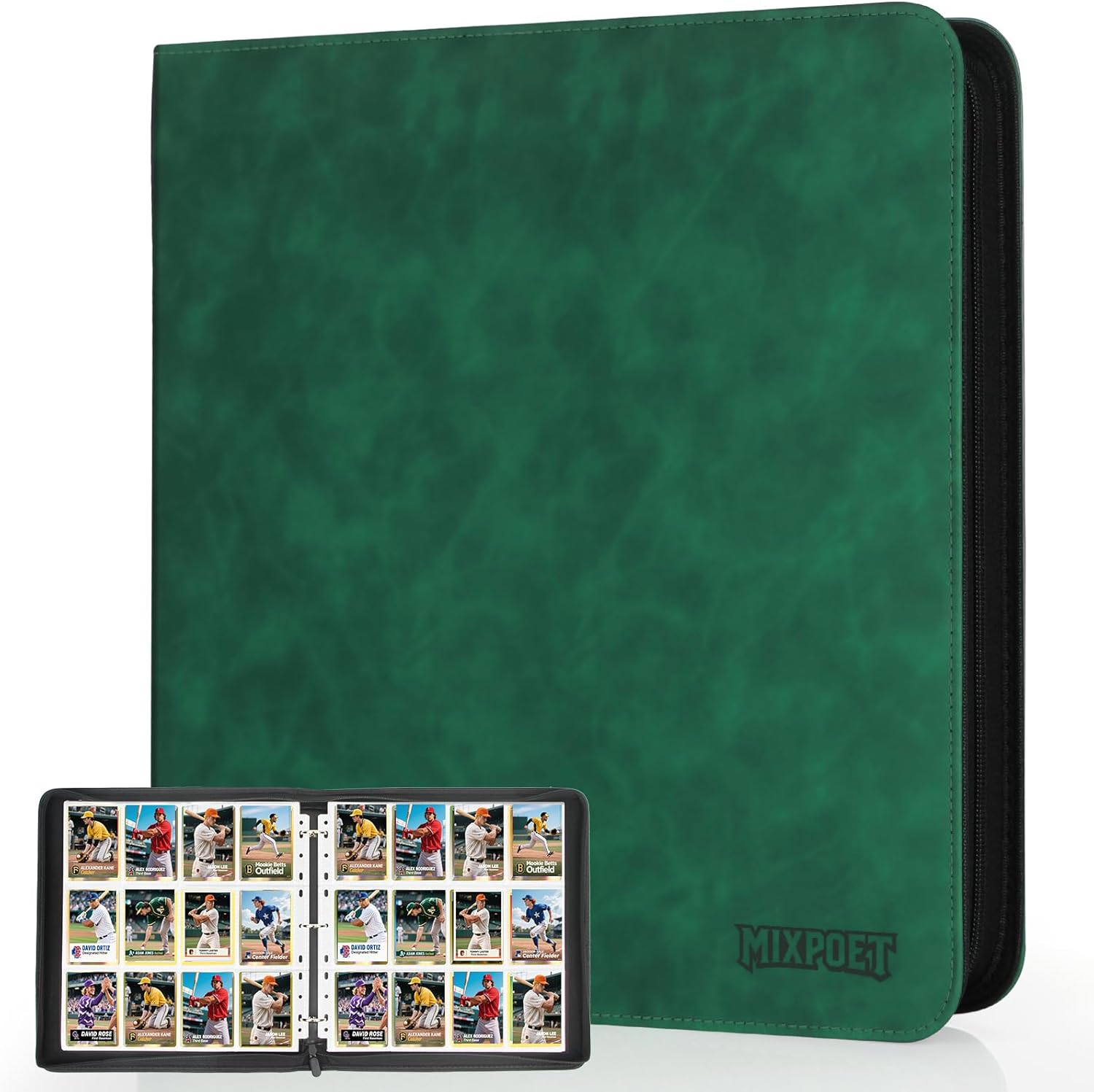 Trading Card Binder by [Brand Name] - 12 Pocket Collection Album for 960 Cards | Premium Green Holder for TCG/PM/MTG