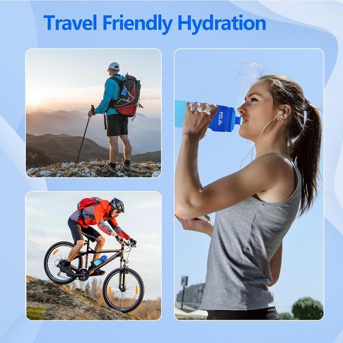 Bike Water Bottle - 24oz BPA-Free Cycling Squeeze Bottle with Leak-Proof Lid | Ideal for Outdoor Sports