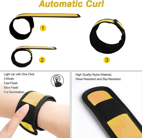 Esontstyle LED Light Up Slap Bracelets - Pack of 6 for Night Safety | Ideal for Cycling, Running, and Outdoor Sports