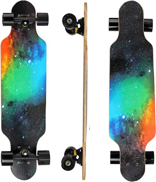 31" Longboard 7 Layers 31"x8" Skateboard Pro Complete 7Ply Maple Complete Cruiser for Cruising, Carving, Free-Style and Downhill with T-Tool