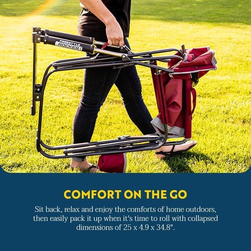 GCI Outdoor Freestyle Rocker Camping Chair - Portable Folding Rocking Chair with Drink Holder & Comfortable Backrest - Indigo Blue