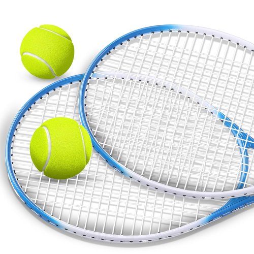 VercanMonth 4 Pack Tennis Rackets for Adults Recreational 4 Players Pre Strung 27 Inch Tennis Racquets Lightweight Rackets Bulk with Balls Overgrips for Training(Blue)