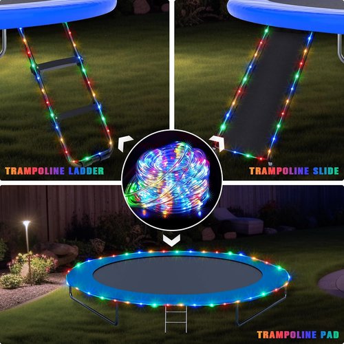 JMEXSUSS Trampoline Lights - 200 LED Waterproof Solar String Lights | 66ft, 8 Modes for Outdoor Fun