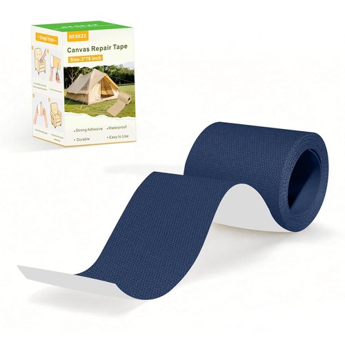 Besezx Canvas Repair Tape - Waterproof Self-Adhesive Fabric Patch for Outdoor Gear | 3x79 Inches (Dark Blue)