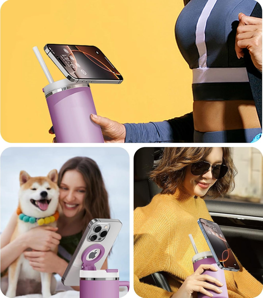 Stanley Cup Phone Holder - Magnetic Stand for Quencher H2.0 Tumbler | Hands-Free Accessory for All Phone Cases