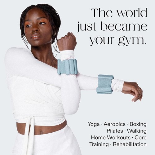 Bala Bangles Adjustable Wrist & Ankle Weights - Soft Silicone for Pilates, Yoga & Home Workouts