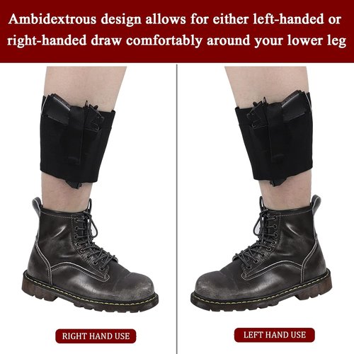 Accmor Ankle Holster - Elastic Concealed Carry Leg Holster with Magazine Pocket for Men & Women