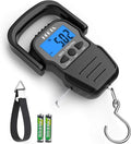HEETA Digital Fish Scale - Backlit LCD Display, 110lb Capacity, Hook & Measuring Tape Included