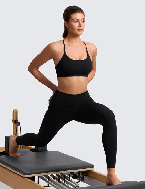 CRZ YOGA Sports Bra - Butterlift Double Lined V Back, Wireless Scoop Neck, Non-Padded, Comfortable Fit
