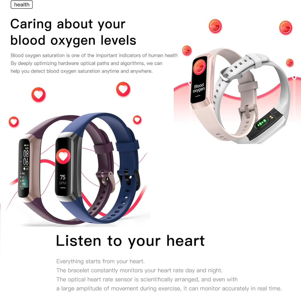 Skiennix Fitness Tracker Watch - AMOLED Display, Heart Rate & Blood Pressure Monitor | Slim Design, 25 Sports Modes