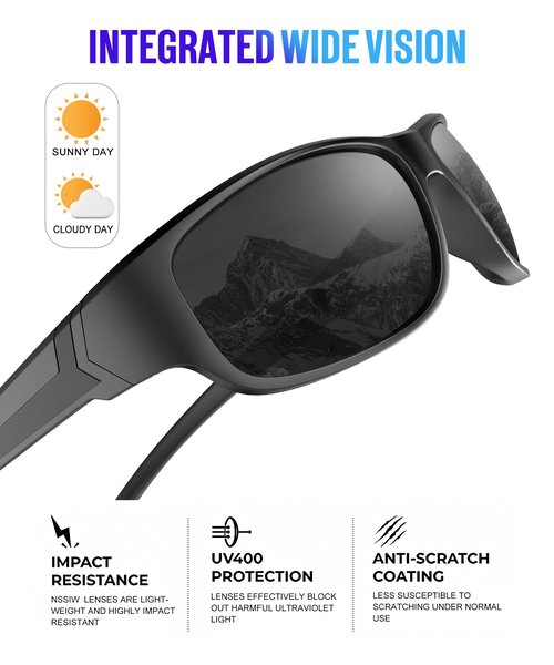 NSSIW Polarized Sunglasses-Men Sports Mens-Sunglasses: Sun Glasses Women Polarized UV400 Protection for Fishing Running Golf