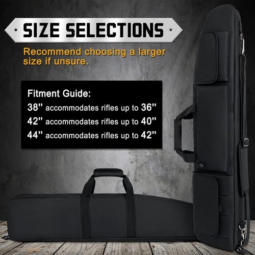 DULCE DOM Tactical Double Rifle Case - Soft Gun Bag with Movable Divider & Accessory Pouches | 36-48 Inch