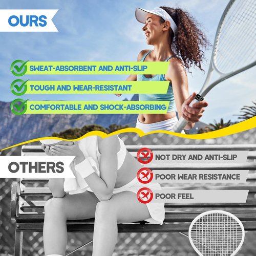 Solaradgy 20-Pack Tennis Racket Grip Tape with 10 Sweat-Absorbent Tennis Overgrip Tape Durable and Comfortable Handle Wraps for Enhanced Performance