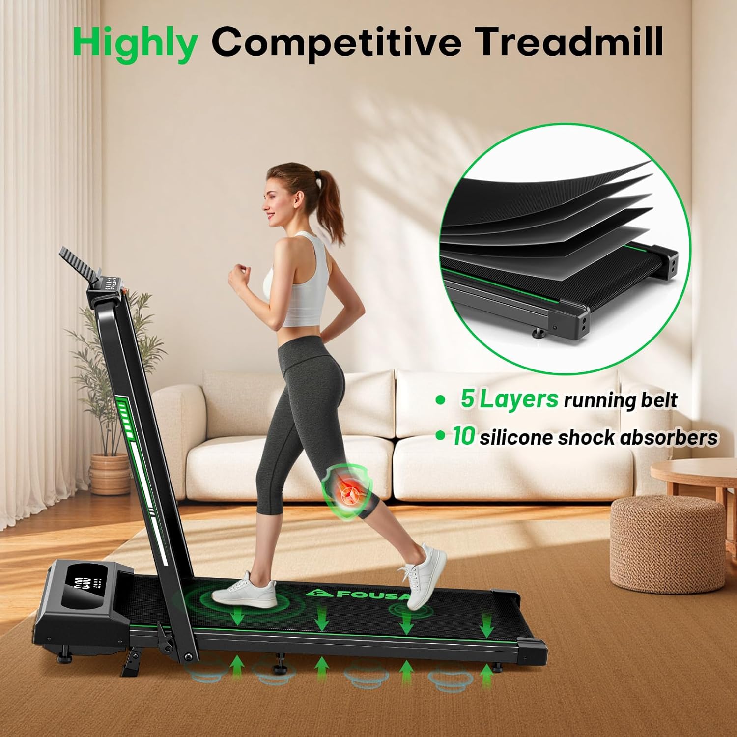 Walking Pad Treadmill - 6.2MPH Under Desk Walking Pad with 10% Incline | 350LBS Capacity, Remote Control