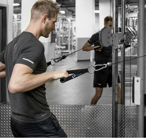 Fitteroy Premium Heavy Duty Exercise Handles (Set of 2) for Cable Machines and Resistance Bands