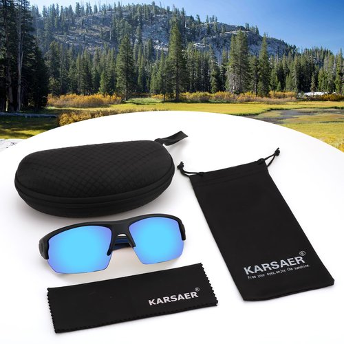Karsaer Verde Golf Semi-Rimless Ball Finder Sunglasses for Men Women,Golfing,Running,Cycling,Pickleball, UV400 Protection